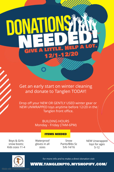 Winter Donation Drive Starts this week!